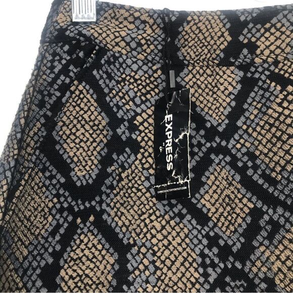Express Jacquard Snakeskin Print High Rise Mini Skirt NEW - Picture 3 of 15
